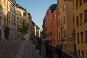 Alleys and streets in the old town of Stockholm.
