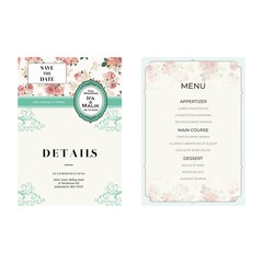 Ornament Flower Wedding Invitation Template