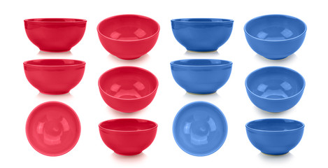 blue bowl on white background