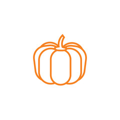 Orange pumpkin vector illustration isolated on white background.