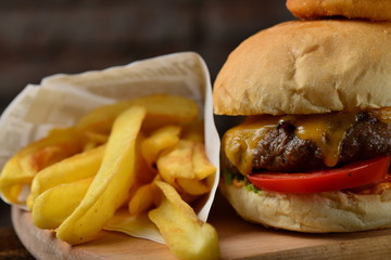 Rustic Burger with potato