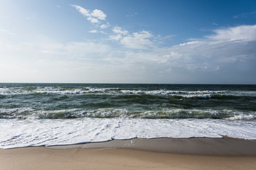 View of beach and clouds