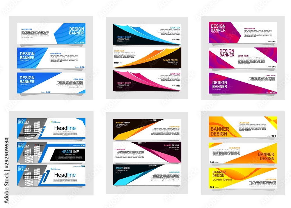 Sticker bundle of 18 design banner web template.vector design