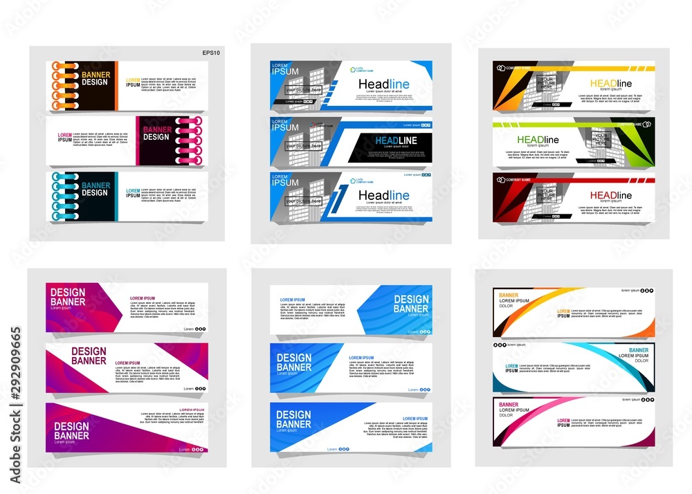 Wall mural bundle of 18 design banner web template.vector design