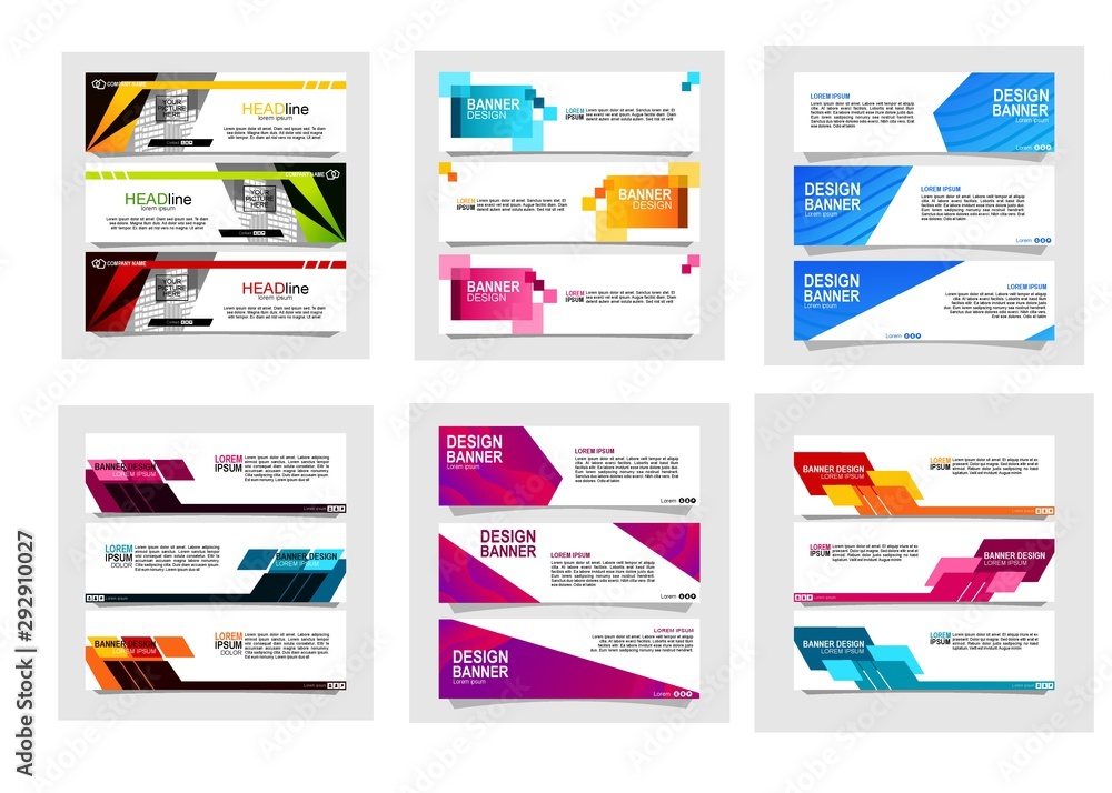 Wall mural bundle of 18 design banner web template.vector design