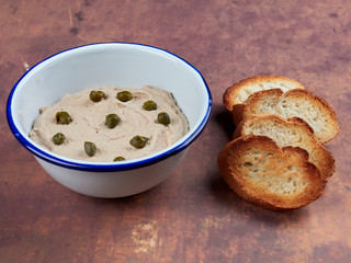 Smoked tuna butter served with toasted slices of bread