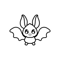 silhouette of bat flying on white background