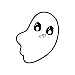 funny halloween ghost on white background