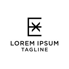 initial letter logo EX, XE logo template