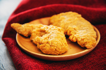 fried chicken wings on table