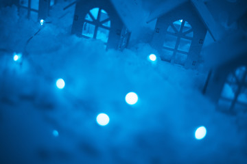 Glowing houses Christmas card