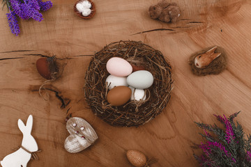 Easter concept. Easter table. Concept. Decoration. Eggs. Egg. 