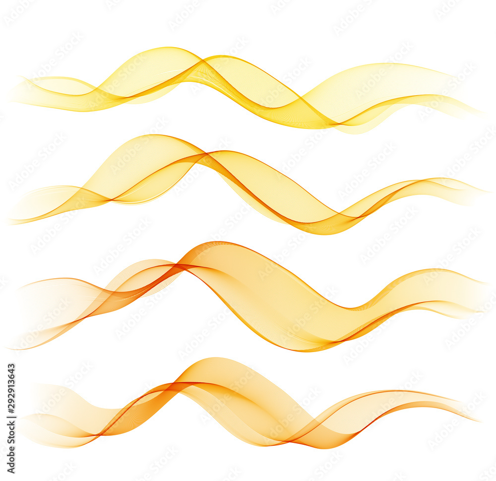 Aufkleber set of orange abstract wave design element