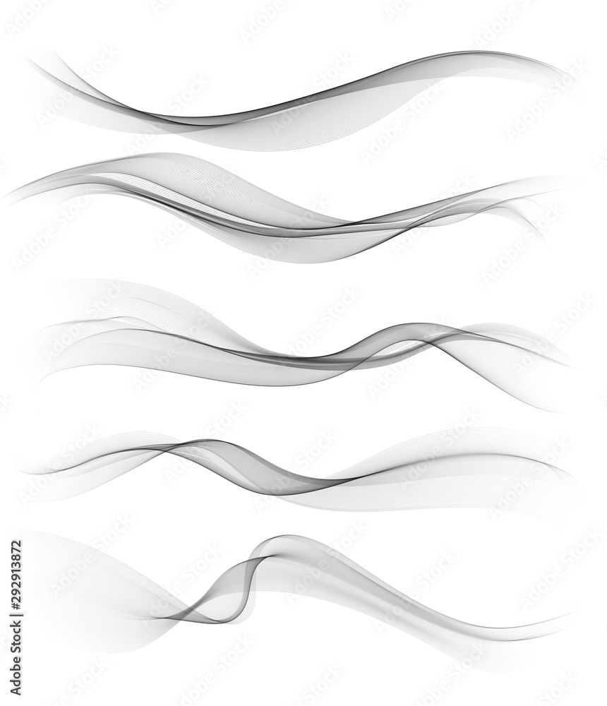 Poster Set of gray abstract wave design element