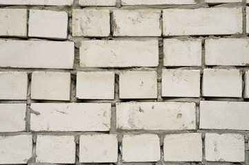 white brick blocks with cement