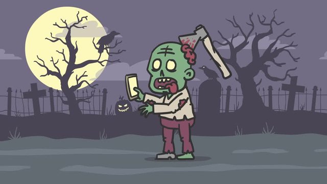 Zombies Using Phone