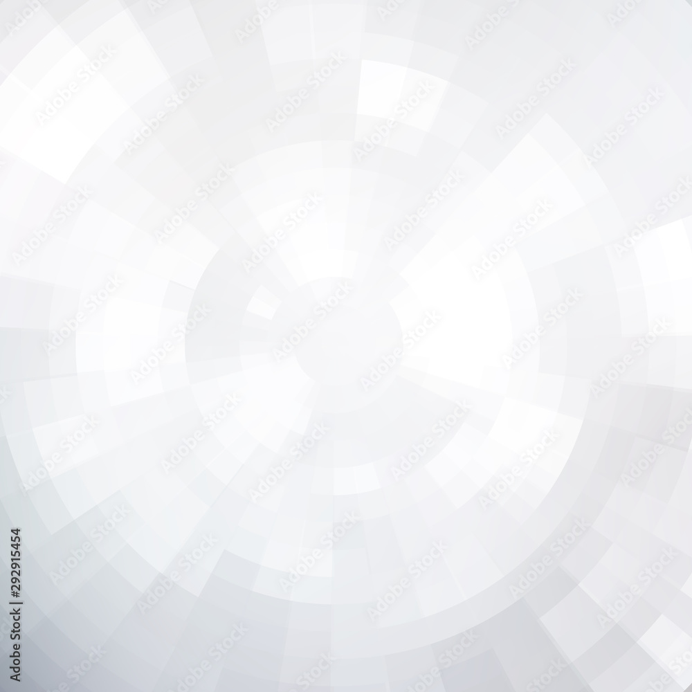 Poster abstract white shiny concentric mosaic vector background.