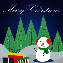 Fototapeta na wymiar christmas card with snowman