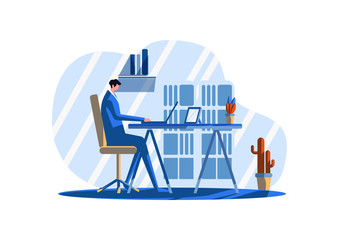 Office flat illustration