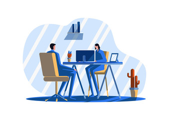 Office flat illustration