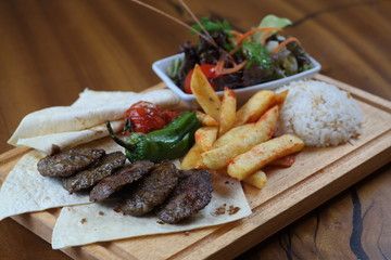 Meatball with french fries