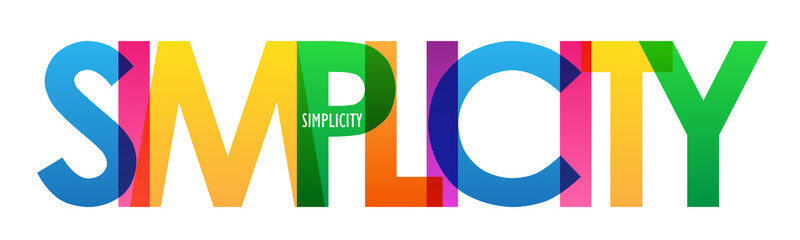 SIMPLICITY colorful vector typography banner - obrazy, fototapety, plakaty