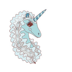 Multicolored Unicorn for nursery design and page