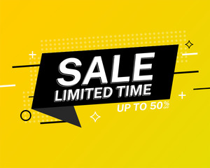 Big sale banner template design. Modern special offer vector illustration. Limited time discount tag for web