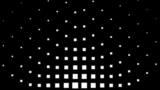 Transition Masks With a Moving Square Pattern. 14 Versions of Modern Luma Mattes or Alpha Channels. Transition Black and White Masks Templates in 4K for Editing Footages.
