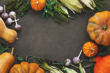 Fall rustic pumpkin background
