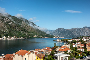 Looking across Kotor Bay in Kotor Montenegro
