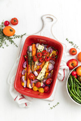 Roasted season vegetables freshly cooked