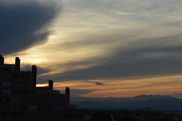 Fototapeta premium sunset over the city