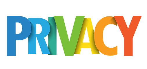 PRIVACY colorful gradient typography banner