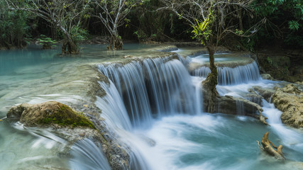 Tat Kuang Si Waterfalls. Beautiful  landscape. Luang Prabang, Laos.