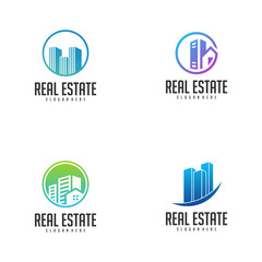 Set of Building Idea logo template, Modern City logo designs concept, Real Estate logo Vector Illustration