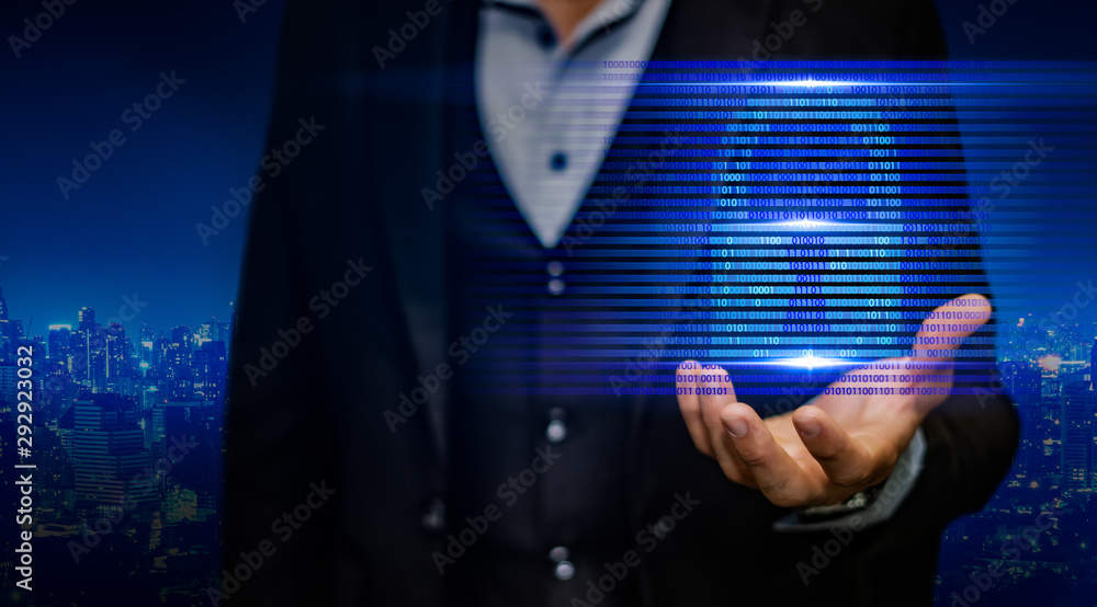 Poster security data protection business technology privacy and cyber protection network security computer 