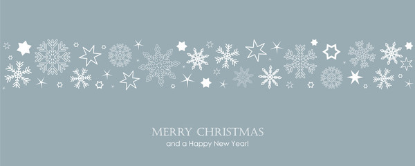 Naklejka na ściany i meble blue christmas card with white snowflakes vector illustration EPS10
