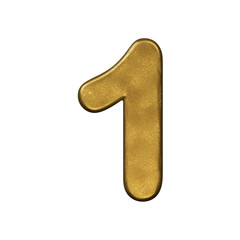 Golden foiled number 1 -  3d precious digit - Suitable for Business, luxury or fortune related subjects