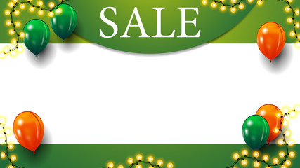 Green template for discount banner with place for your text