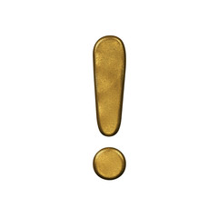 Golden foiled exclamation point - 3d precious symbol - Suitable for Business, luxury or fortune related subjects