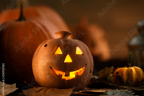 Jack o Lantern - autumn Halloween holiday concept background