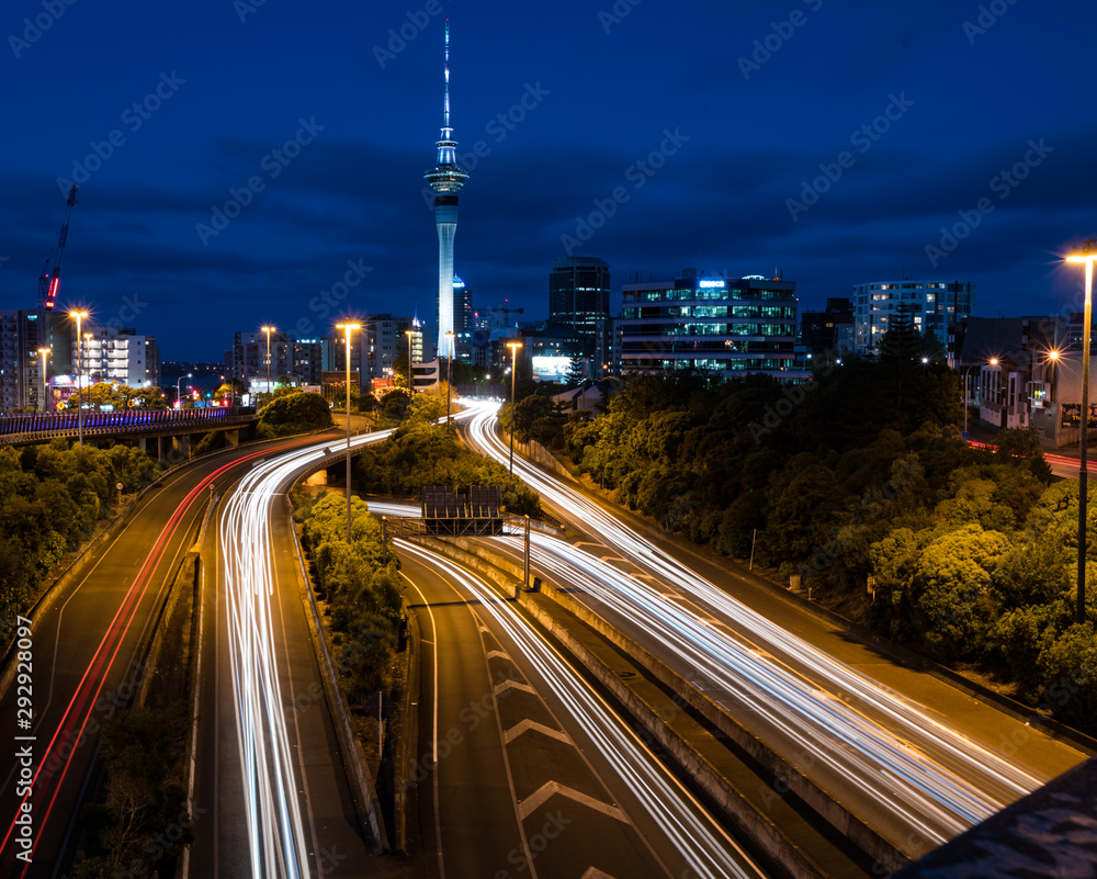 Wall mural night view of auckland, new zealand