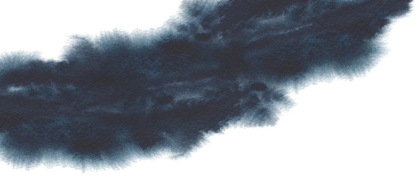 Abstract watercolor and ink blot painted background.