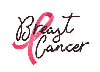 Breast cancer handwritten lettering