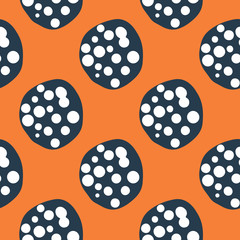 Hand drawn pebble seamless pattern. Doodle stones wallpaper.