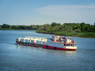 River oil tankers in Volga river, Russia