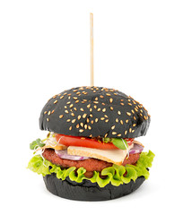 Vegan sandwich with black bun