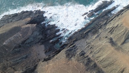 landscape and sunset on the Atlantic coast watching the breaking of the waves