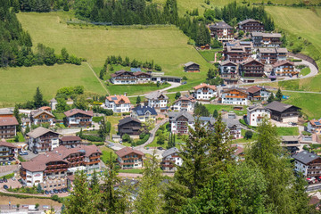 View from above at Santa cristina village in Val Gardena